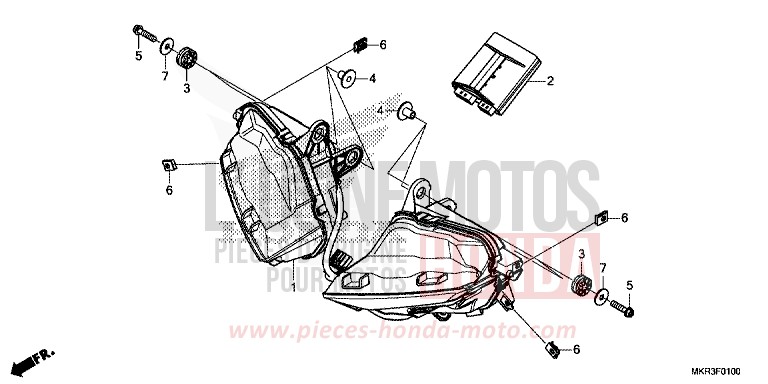 PROJECTEUR von CBR1000RR SP SP1 SP2 MAT PEARL MORION BLACK (NHC33) von 2020